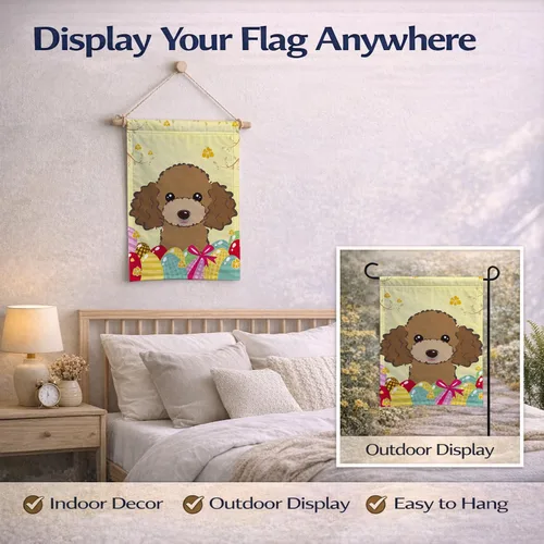 Vista 299 de Caroline's Treasures BB1923GF Bandera decorativa para jardín con diseño de Border Collie, para caza de huevos de Pascua, para jardín, jardín, patio