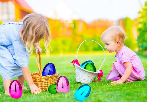 Vista 6 de Chochkees Huevos de Pascua rellenables (paquete de 6) huevos de Pascua de plástico metálicos gigantes de 6 pulgadas, se mantienen verticales
