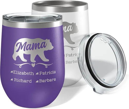 Vista 36 de Vaso de Mamá Oso, vaso personalizado para mamá Oro Rosa