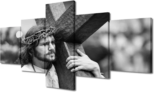 Vista 57 de TUMOVO Decoración de pared de iglesia cristiana de 3 paneles, imágenes de la resurrección de Jesús para sala de estar, dormitorio, cocina