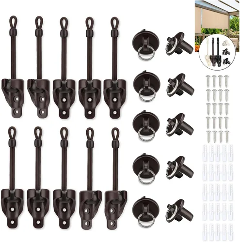 Vista 14 de Coolaroo - Piezas de repuesto para atar sombra y tapa de extremo con kit de anillo, resistencia a la intemperie, compatible con persianas