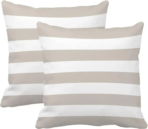 Vista 12 de Leaveland Juego de 2 fundas de almohada cuadradas de algodón y poliéster de 16 x 16 pulgadas, diseño de rayas blancas y negras, fundas decorativas