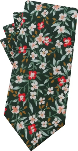 Vista 69 de Corbata de algodón floral para hombre, corbata delgada impresa de 2.56'' 01-Bean Pasta Rosa