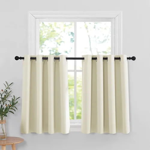 Vista 10 de RYB HOME - Cortinas para armario de 36 pulgadas, cortinas para oscurecer la habitación con ojales resistentes a la oxidación, cortinas de Aqua