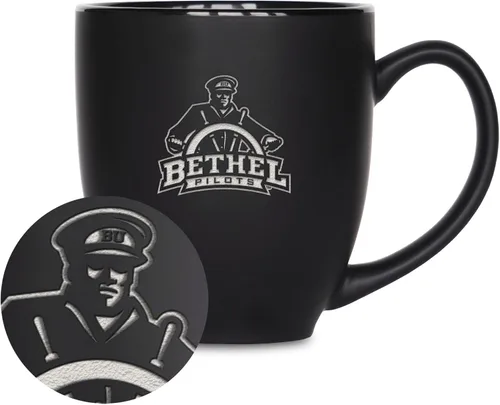 Vista 284 de Rico Industries - Taza de cerámica mate negra con grabado láser estándar de 15oz para NCAA (escuelas T & U) - Para bebidas calientes o frías