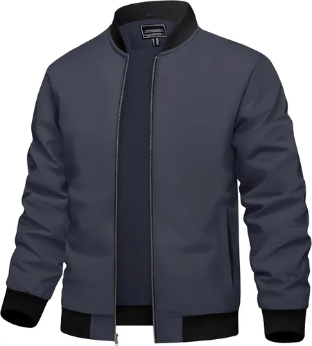 Vista 17 de TACVASEN Chaqueta Ligera para Hombre Chaqueta Bomber de Primavera Otoño Rompevientos Abrigos Casuales Elegantes con Bolsillos