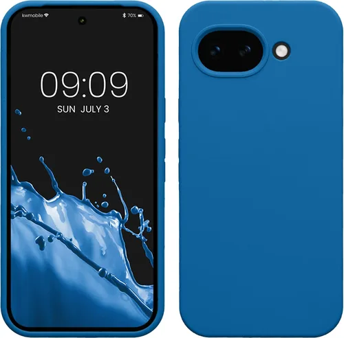 Vista 109 de kwmobile Funda Compatible con Google Pixel 6 Pro - Funda de teléfono de silicona TPU con acabado suave - Azul Arrecife