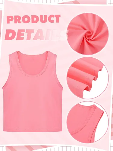 Vista 3 de SATINIOR Camiseta sin mangas de 6 piezas para niñas para gimnasia y ropa de baile