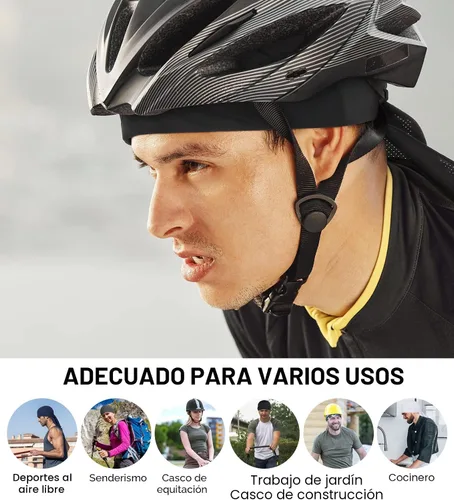 Vista 6 de MELASA Cooling Do Rags - Forro para casco de calavera, bandanas para hombres, correr, ciclismo, motocicleta Negro