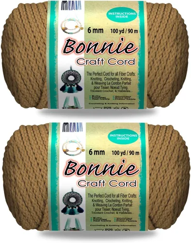 Vista 16 de Pepperell Bonnie - Cordón de macramé trenzado 6 mm x 91.4 m Almendra (Paquete de 2) Cordón de polipropileno retorcido para manualidades DIY