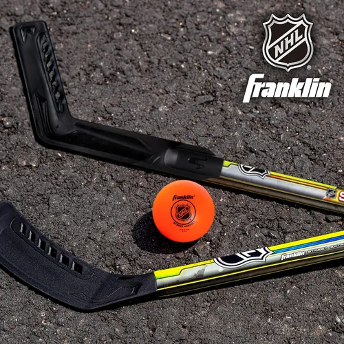 Vista 5 de Franklin Sports NHL Kids - Juego de palos de hockey callejero para niños, incluye (2) palos de hockey callejero juveniles + (1) pelota de hockey
