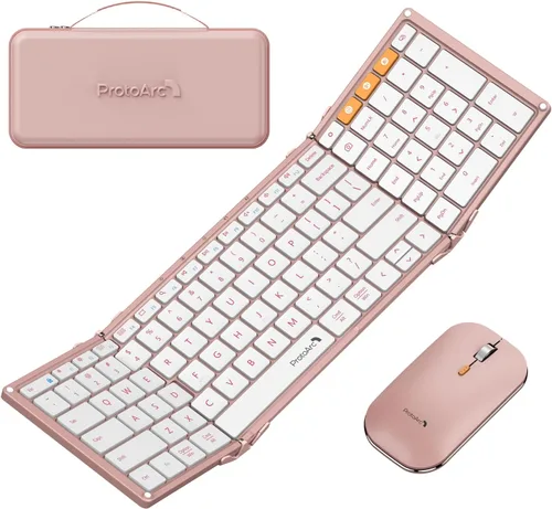 Vista 12 de ProtoArc XKM01 Full-Size Foldable Keyboard Mouse Combo for Travel, Gray Gris negro