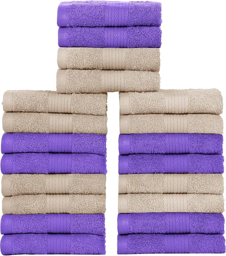 Vista 19 de Ample Decor Juego de 12 toallas de baño de 600 GSM, 100% algodón, 4 toallas de baño, 4 toallas de mano, 4 paños de lavado, absorbentes y suaves