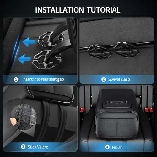 Vista 9 de Reposabrazos Trasero para Asiento de Coche 2 Filas Caja de Consola con Portavasos Universal Apoyabrazos para Asiento Trasero Caja de Consola
