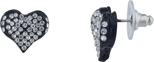 Vista 4 de LUX ACCESSORIES Juego de 3 piezas de regalo de joyería con cadena de corazón brillante Negro