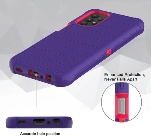 Vista 2 de Funda para Galaxy A32 5G con protector de pantalla de TPU suave, [serie de fundas], funda protectora de cuerpo completo resistente con clip