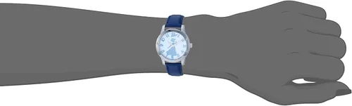 Vista 2 de Disney Reloj analógico de cuarzo deportivo casual para adultos, Azul Patchwork, Movimiento de cuarzo