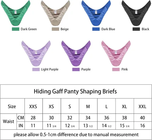 Vista 6 de Tanga Tucking Gaff Bragas Para Travestis Transgénero Individuos Suave Sedoso Oculto Gaff Shaping Breve