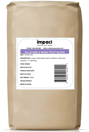 Vista 8 de Impact - Edulcorante de alulosa de fruta de monje, sustituto de azúcar de mezcla cristalizada, cero calorías, bajo en carbohidratos, esencial