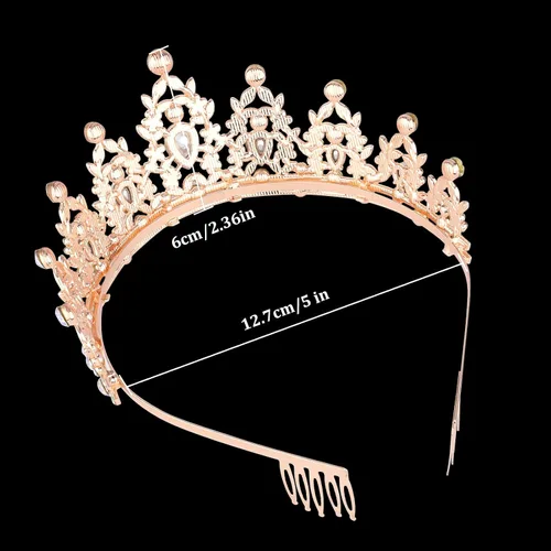 Vista 7 de Tiaras for Women KICOSY Queen Crowns for Women AB Crystal Rhinestone Comb Headband Cosplay Prom Pageant Halloween Birthday Bachelorette Party