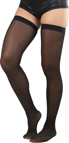 Vista 21 de ToBeInStyle Medias de red atemporales con costura trasera para mujer
