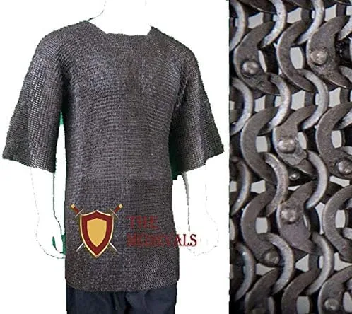 Vista 4 de THE MEDIEVALS 0.354in ID MS - Camisa de media manga con remaches planos Haubergeon Chain Mail Armor