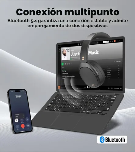Vista 9 de Edifier W80 - Auriculares sobre la oreja con cancelación activa de ruido de Negro