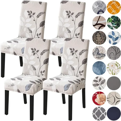 Vista 65 de HZDHCLH Juego de 4 fundas para sillas de comedor color burdeos, fundas elásticas de elastano para sillas Parsons, paquete de 4, fundas de asiento
