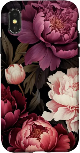 Vista 5 de Carcasa para iPhone 17 con diseño floral de peonía rosa magenta y rubor
