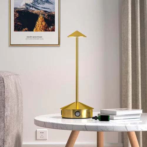 Vista 6 de Juego de 2 lámparas de mesa inalámbricas, lámpara de escritorio LED portátil, funciona con batería de 6000 mAh, lámpara recargable de 3 niveles