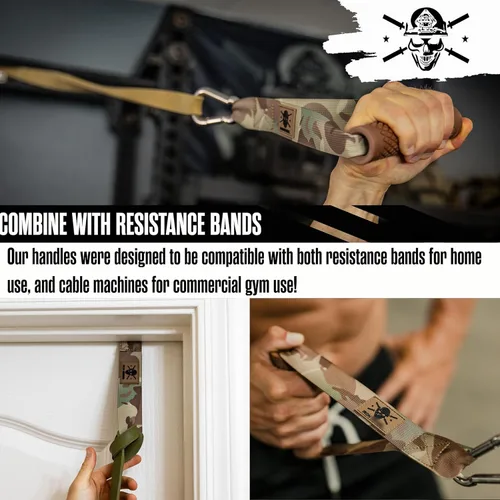 Vista 5 de Asas de banda de resistencia – Manijas de máquina de cable y anclaje de puerta para bandas de ejercicio, accesorio súper resistente para bandas