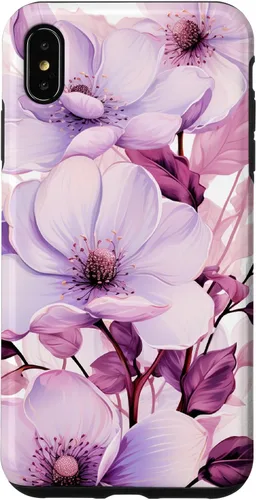 Vista 11 de Funda para iPhone 17, diseño de flores de magnolia rosa y morado lavanda