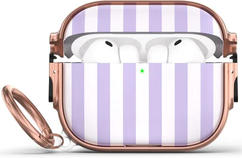 Vista 89 de Funda para AirPods Pro 2/1 con cerradura, compatible con Magsafe, negro/oro negro + rosa dorado