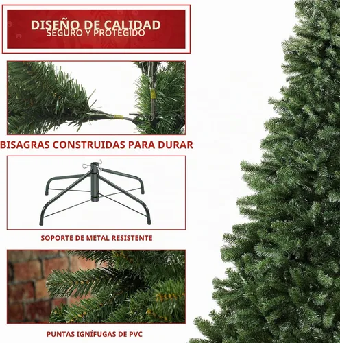 Vista 5 de Casafield Árbol de Navidad artificial realista de abeto verde sin iluminación de 4.5 pies con soporte de metal resistente