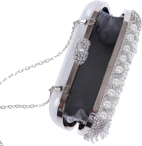 Vista 4 de Damara Womens Glitter Rhinestone Tassel Perla Curve bolso