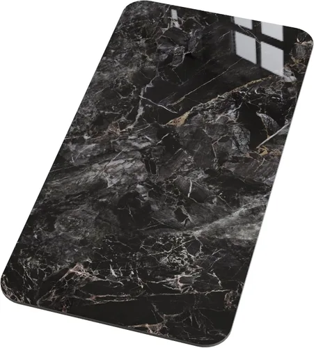 Vista 19 de Mesa rectangular de 23.6 x 11.8 pulgadas, mesa de piedra sinterizada negra, repuesto y cubierta de mármol para escritorio, resistente a los arañazos