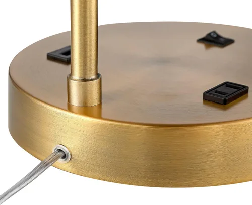 Vista 7 de 360 Lighting Colby - Lámpara de mesa moderna de 21 pulgadas con puertos de carga USB A+C y toma de corriente alterna en base de latón, pantalla