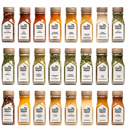 Vista 15 de iSpice Paquete de 24 Especias Gourmet - Colección Definitiva de Especias y Condimentos para Cocinar (Fusión de Cocina)