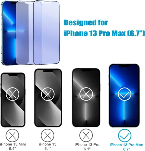 Vista 6 de Paquete de 2 protectores de pantalla mate anti luz azul para iPhone 13 Pro Max/iPhone 14 Plus, antirreflejos, bloqueo de luz azul, protección