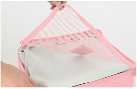 Vista 3 de 6 bolsas de almacenamiento de viaje para ropa cajas de embalaje bolsa organizadora de equipaje 6Pink