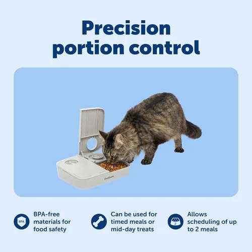 Vista 4 de PetSafe Analog 2 Comedero Programable para 2 Comidas para Mascotas, Comedero Automático para Perros y Gatos - Dispensador de Comida Seca