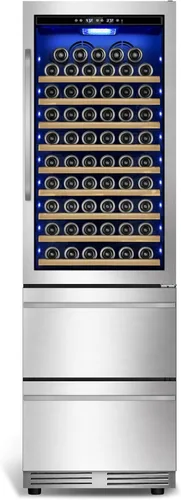 Vista 23 de Tylza Refrigerador de exhibición de encimera Puerta de vidrio doble de 2.7