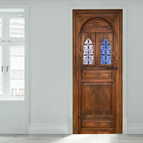 Vista 7 de Artfanke - Adhesivo 3D realista para puerta de grano de madera, despegar y a2087