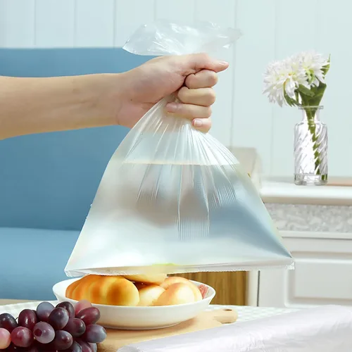 Vista 4 de OausTect Rollo de bolsa de plástico de 12 x 16 pulgadas, bolsas de almacenamiento de alimentos transparentes para frutas y verduras, 350 10 rollos