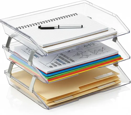 Vista 10 de acrimet Facility Triple Letter Tray color negro