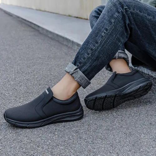 Vista 2 de LARN SAFETY Zapatos antideslizantes para hombre, para servicio de alimentos, zapatos de trabajo, impermeables, antideslizantes, para cocina