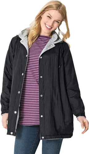 Vista 5 de Woman Within Chaqueta reversible de nailon de vellón para mujer de talla grande, Multi