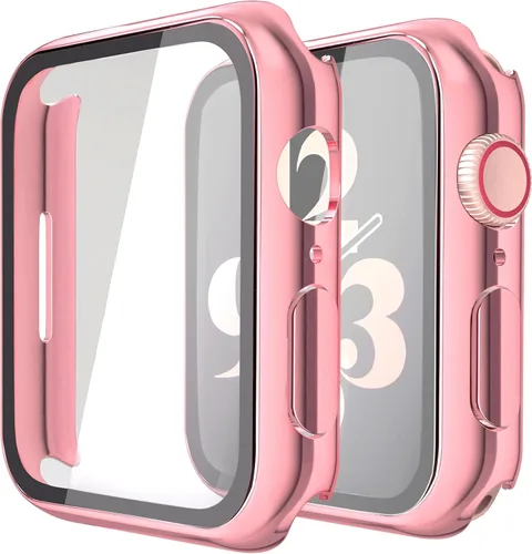 Vista 37 de Misxi Juego de 2 Fundas de Vidrio Templado Compatibles con Apple Watch Series 3 y Series 2 de 1.496 Pulgadas, Protector de Pantalla de Policarbonato