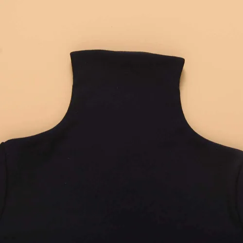 Vista 4 de Mubineo Camiseta básica de algodón de manga larga con cuello alto y cuello alto para bebé niña