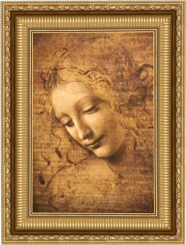 Vista 22 de ELITEART -La Belle Ferronnière por Leonardo DaVinci Reproducción de pintura al óleo Giclée de arte de pared impresiones en lienzo tamaño marcado: 29